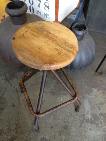 Sarah Woodtop Industrial Stool
