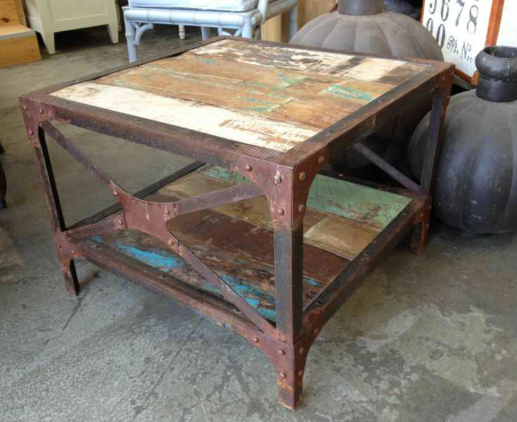 Knockout Industrial Rustic Lamp / Side Table