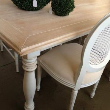 Riverina Dining Table - Distressed White with Limewash Top