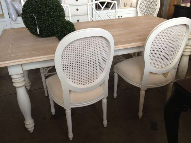Riverina Dining Table - Distressed White with Limewash Top