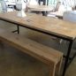 Parquetry Top Dining Table - Driftwood - Limewash