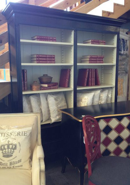 Boston Bookcase - Brown with Off-White Back