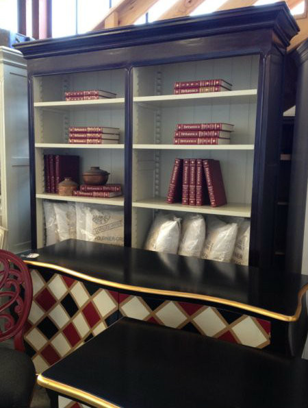 Boston Bookcase - Brown with Off-White Back