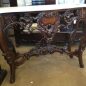 Baroque Console in Mahogany Brown with Carrera Marble Top