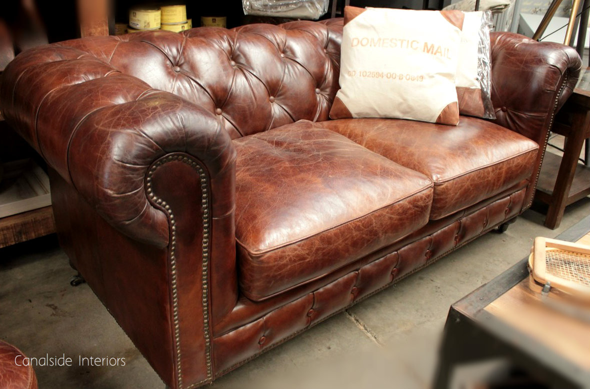 Lincoln Aged Leather Chesterfield