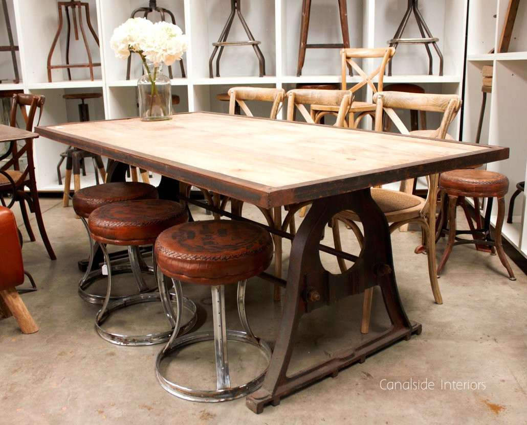Protractor Alpha Industrial Dining Table