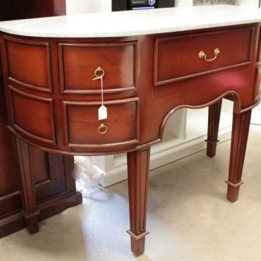 Demilune Console with Marble Top