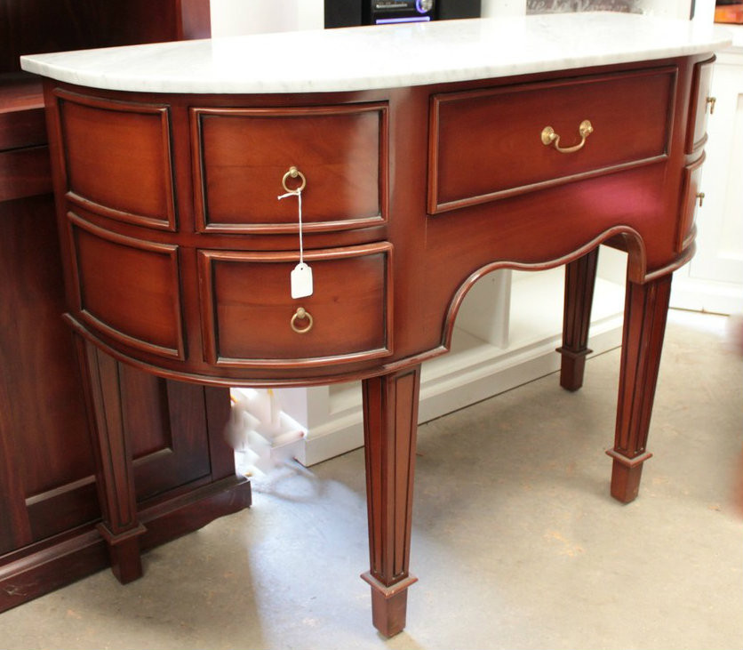 Demilune Console with Marble Top