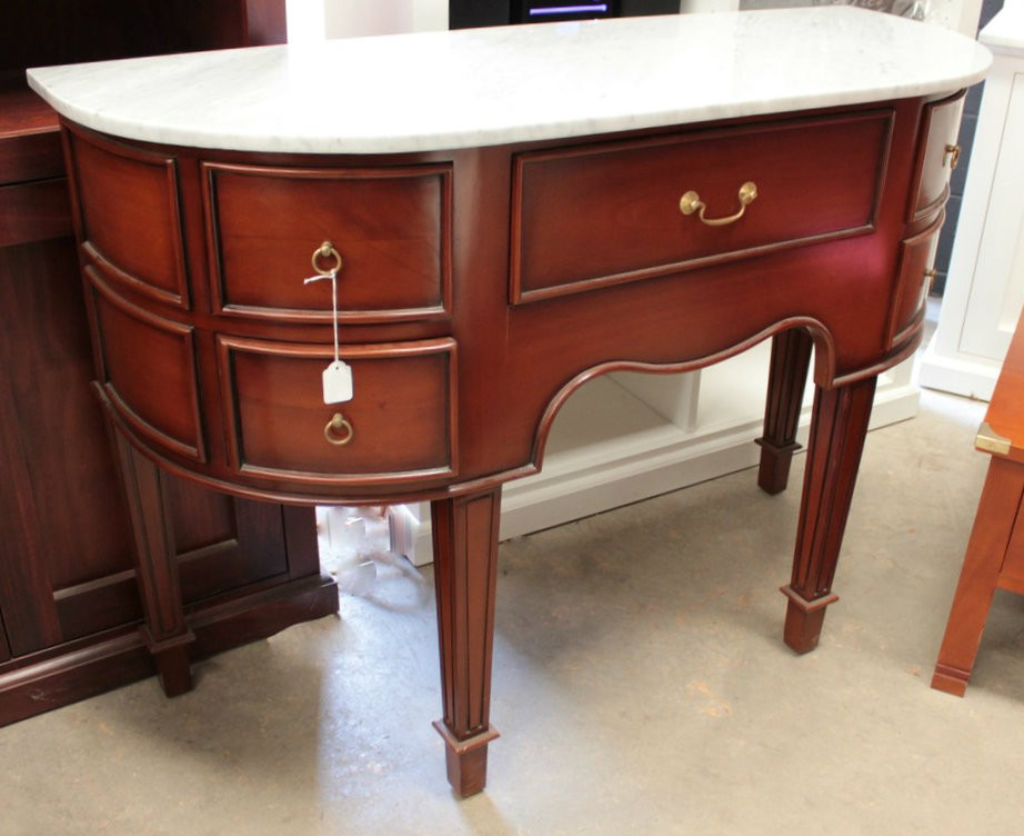 Demilune Console with Marble Top