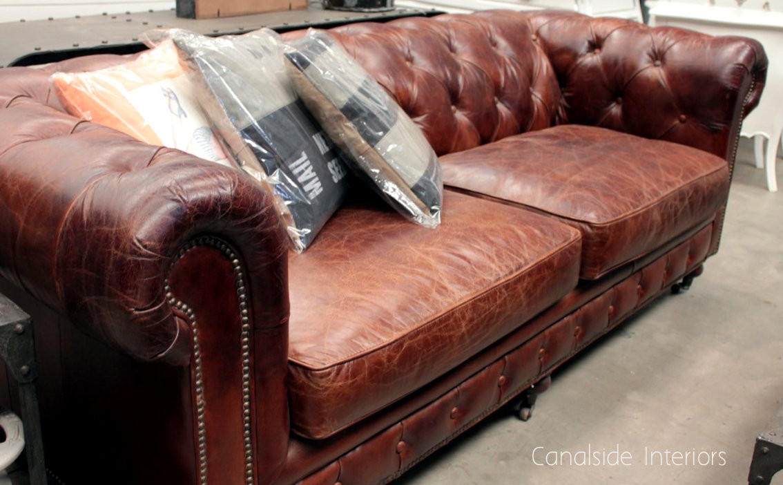 Lincoln Aged Leather Chesterfield