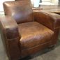 Art Deco Aged Leather Armchair