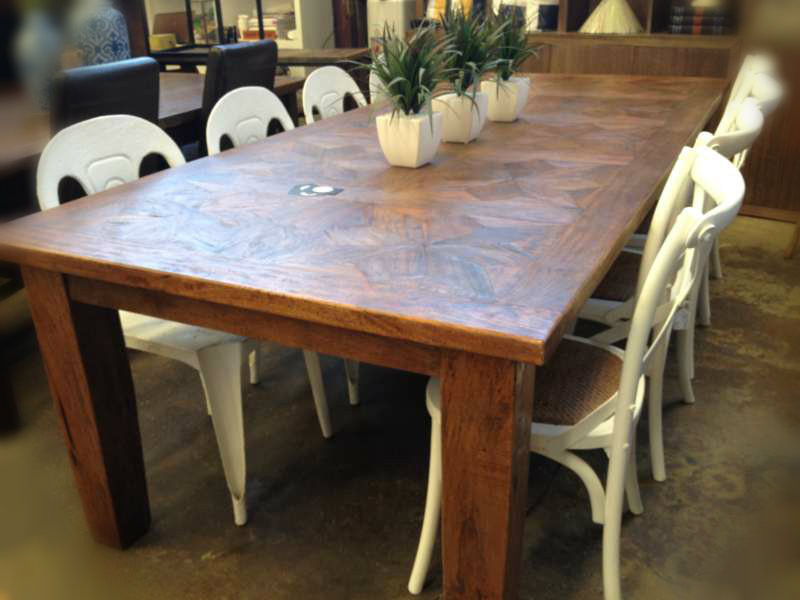 Ika Parquetry Dining Table - Light