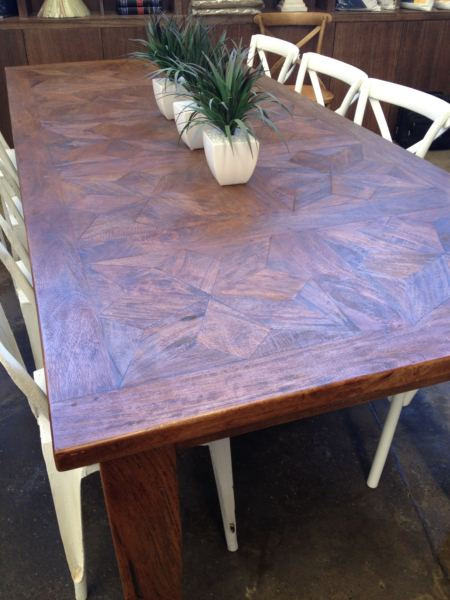 Ika Parquetry Dining Table - Light