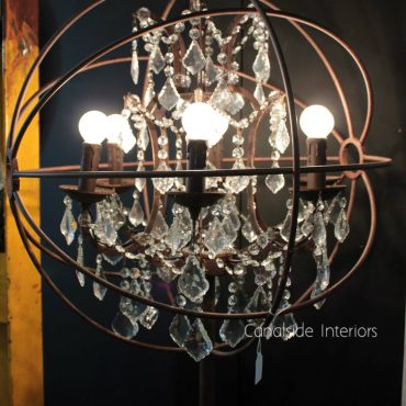 Foucault Iron Orb Chrystal Floor Lamp