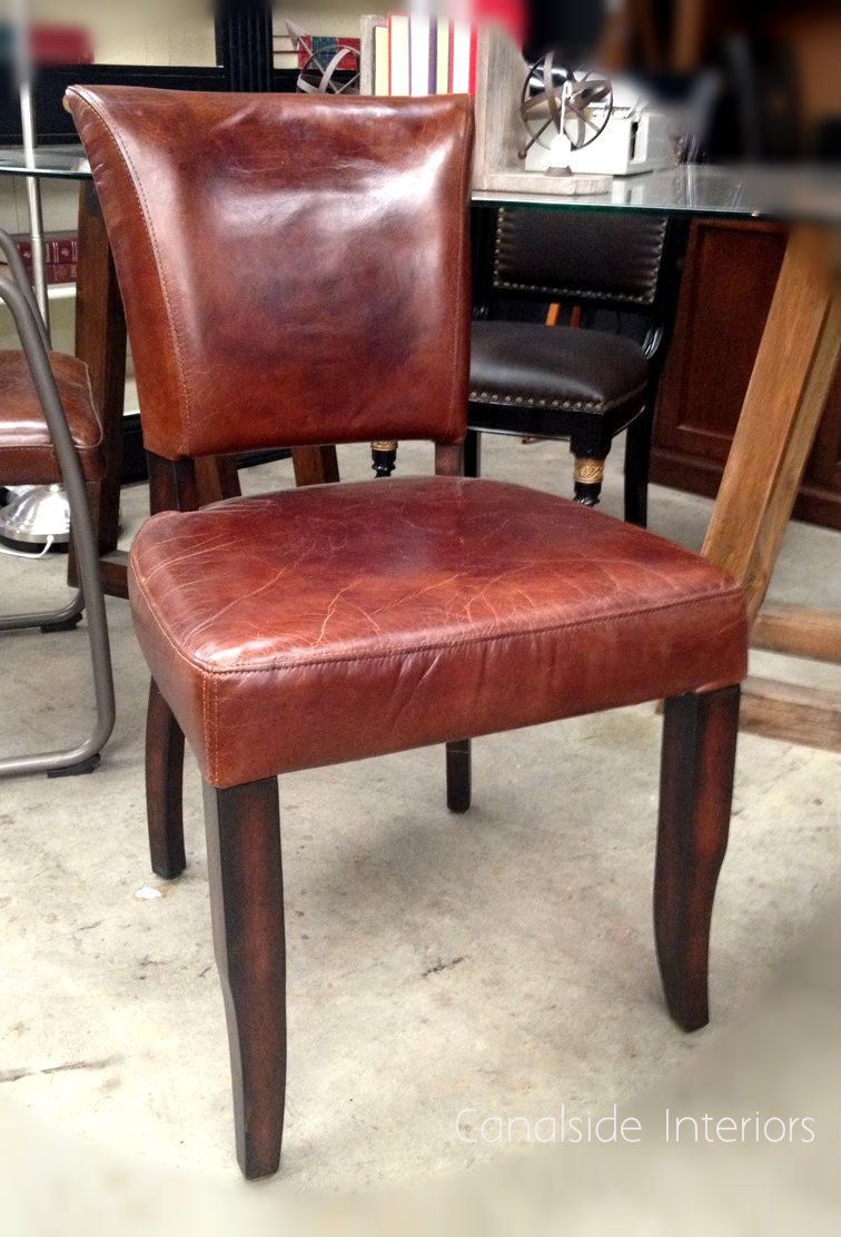 Cuba Aged Leather Dining Chair