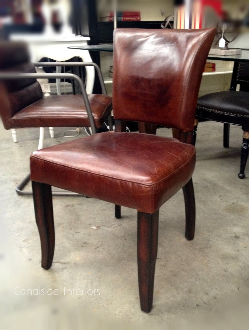 Cuba Aged Leather Dining Chair