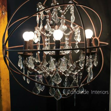 Foucault Iron Orb Chrystal Floor Lamp