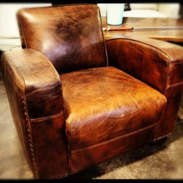 Art Deco Aged Leather Armchair