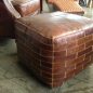 Foxtrot Aged Leather Ottoman Pouf