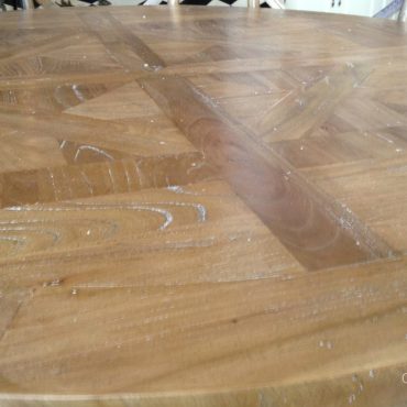 Artisan Parquetry Top Round Dining Table