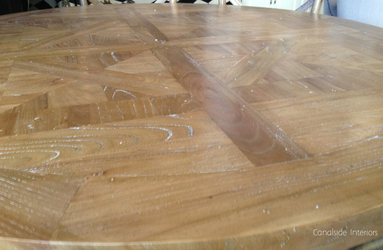 Artisan Parquetry Top Round Dining Table