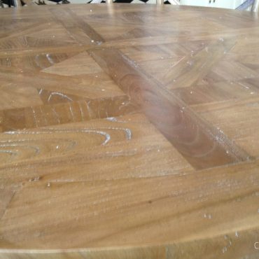 Artisan Parquetry Top Round Dining Table