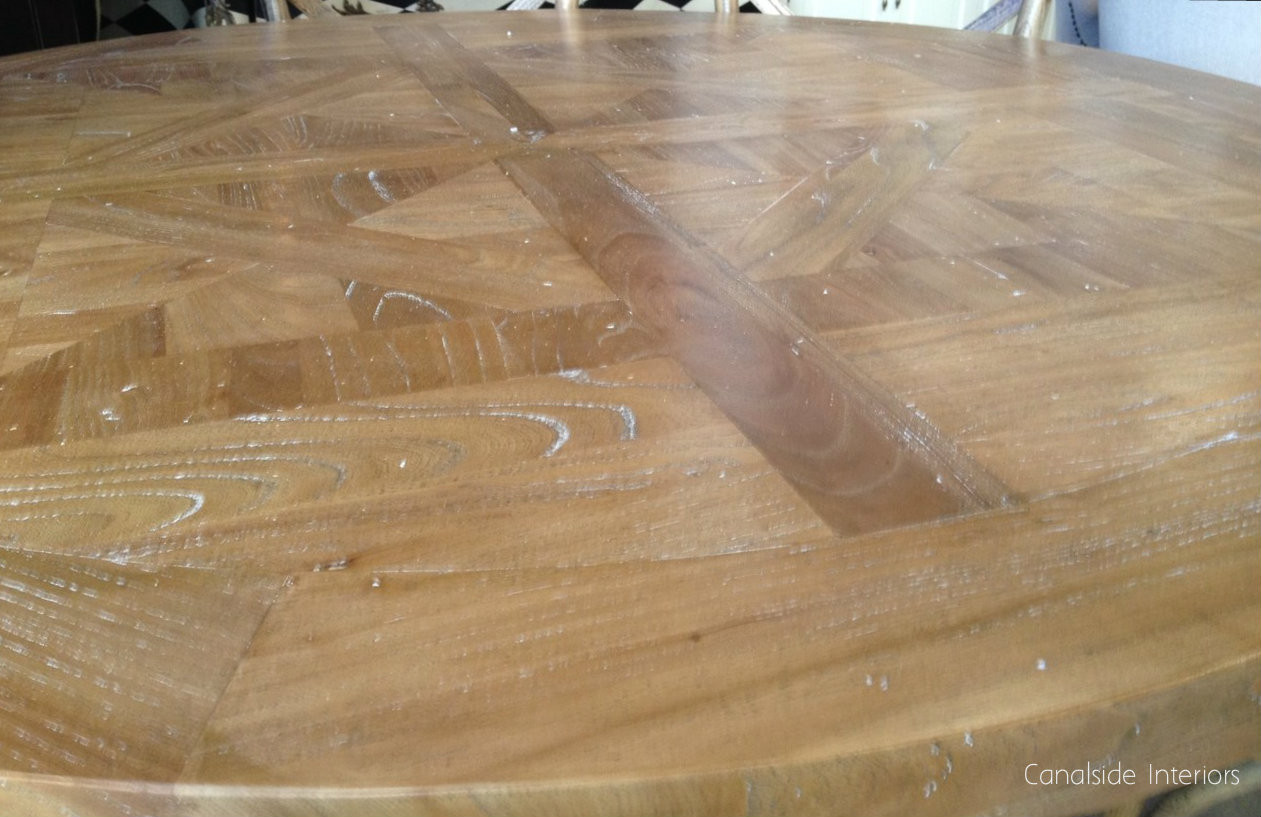 Artisan Parquetry Top Round Dining Table