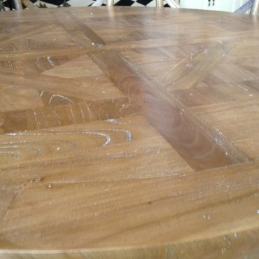 Artisan Parquetry Top Round Dining Table