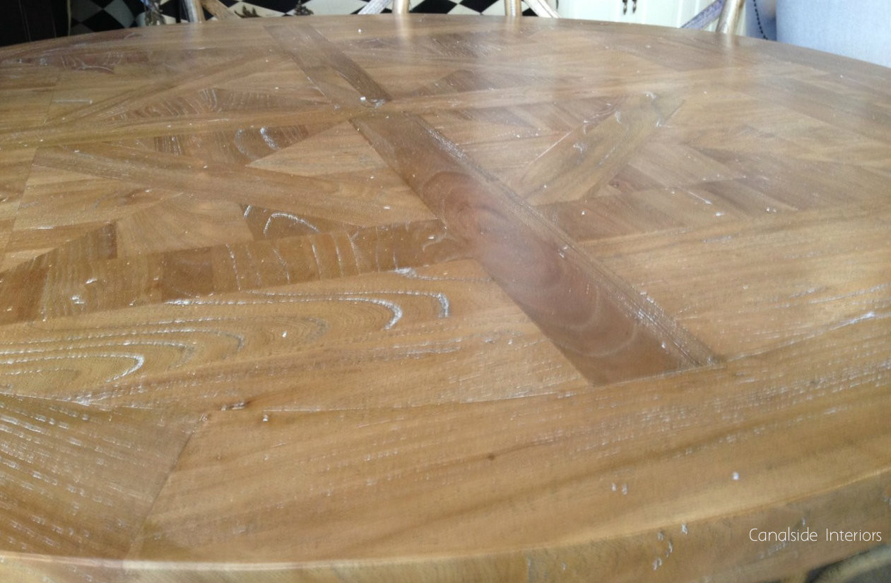 Artisan Parquetry Top Round Dining Table