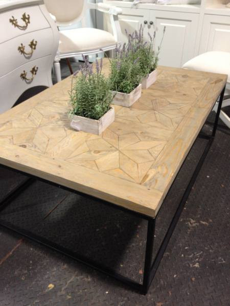 Parquetry Top Coffee Table in Driftwood Colour