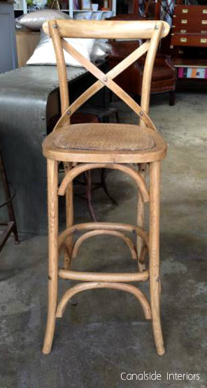 Cross Back Bar Stool