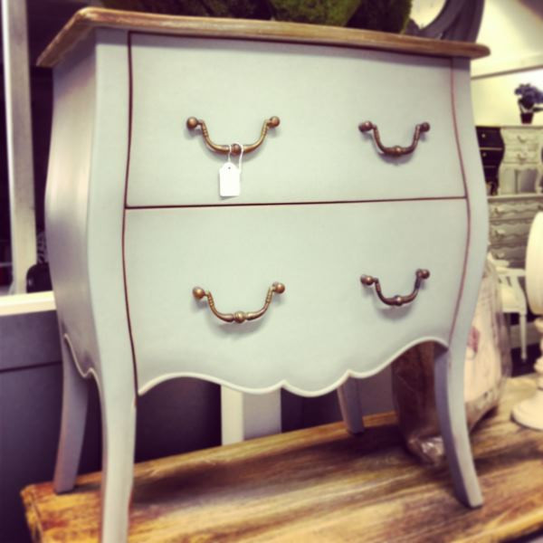 Appleby Bedside in Grey with Limewash Top