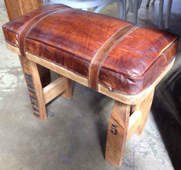 Pommel Leather Industrial Stool