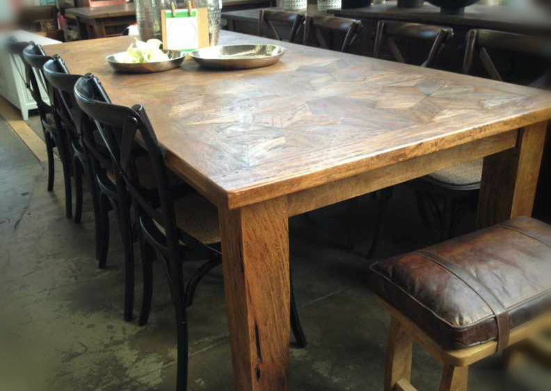 Ika Parquetry Dining Table - Light