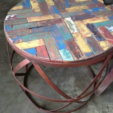 Barrel Industrial Side Table