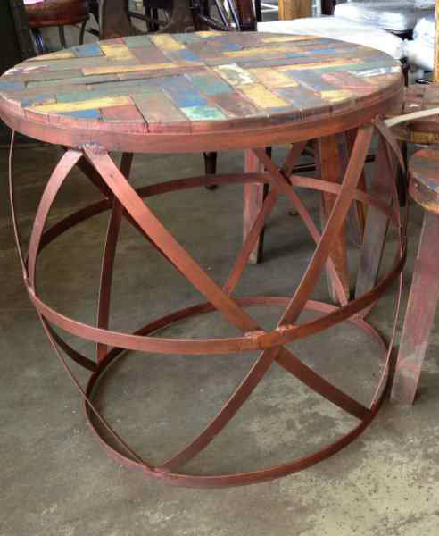 Barrel Industrial Side Table