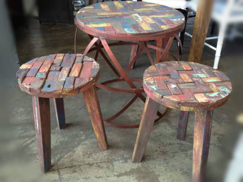 Barrel Industrial Side Table
