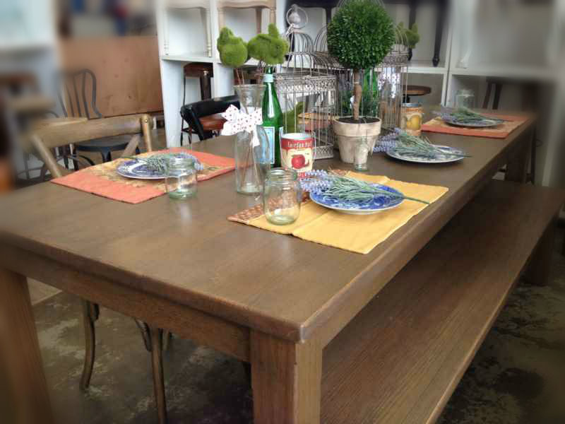 Tasmanian Oak Table & 2 x Benches Set