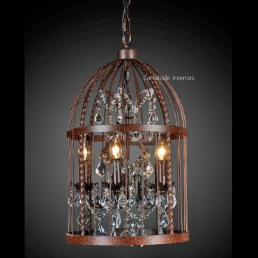 Vintage Birdcage Industrial Chandelier