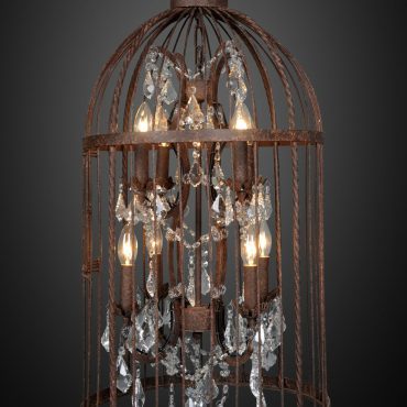 Vintage Birdcage Industrial Chandelier