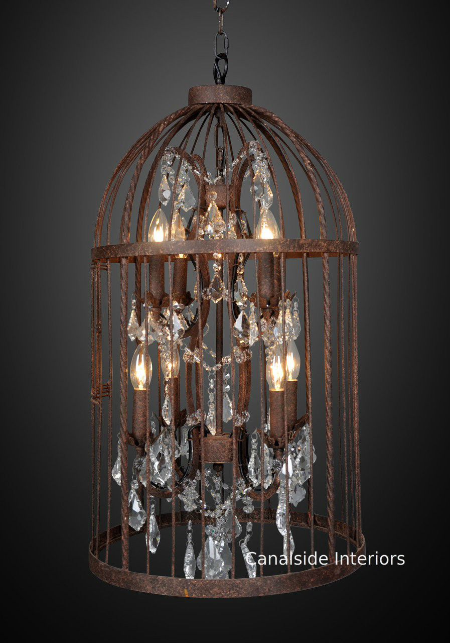 Vintage Birdcage Industrial Chandelier