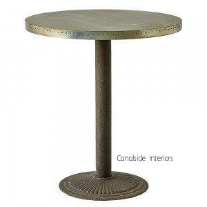 Cafe Table Top - Metal Style with exposed rivets - 70cm Round