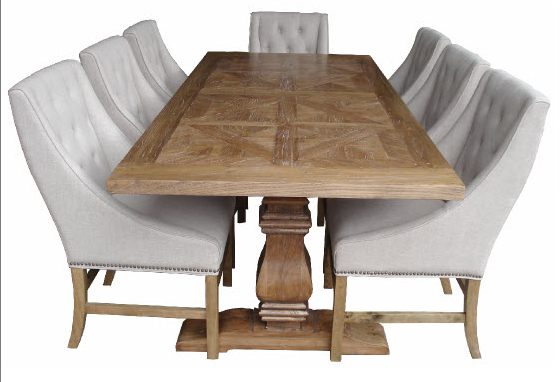 Artisan Parquetry Top Dining Table