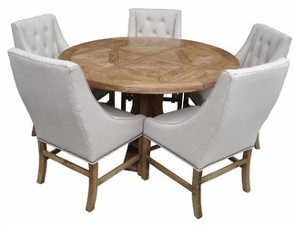 Artisan Parquetry Top Round Dining Table