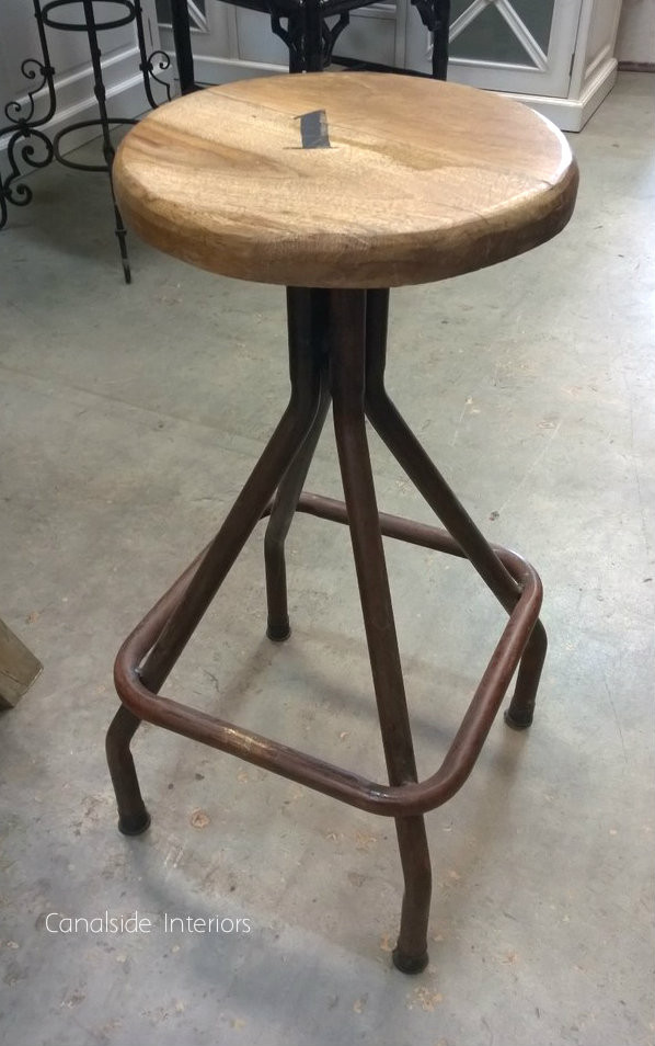 Sarah Woodtop Industrial Stool