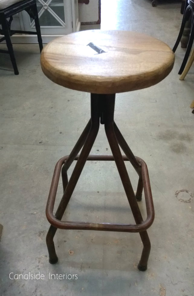 Sarah Woodtop Industrial Stool