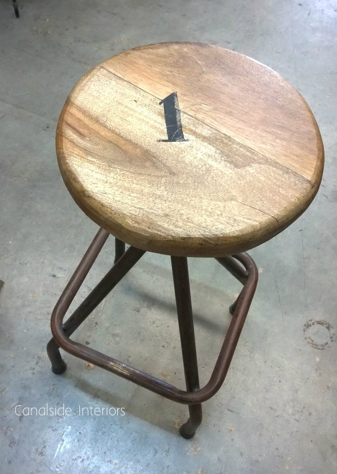 Sarah Woodtop Industrial Stool