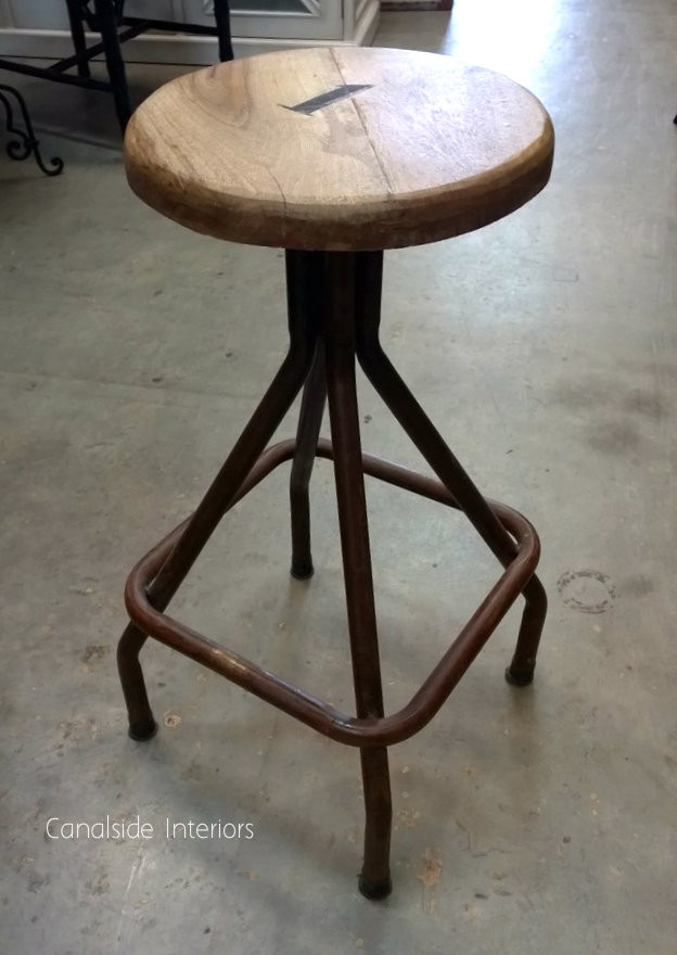 Sarah Woodtop Industrial Stool