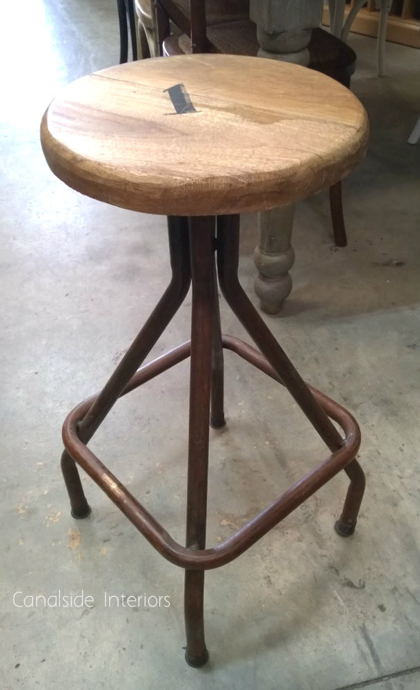 Sarah Woodtop Industrial Stool