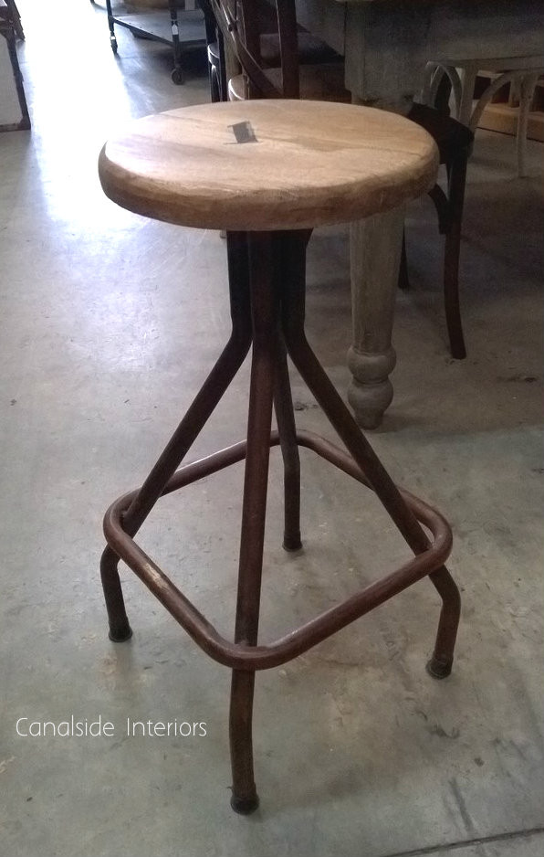 Sarah Woodtop Industrial Stool